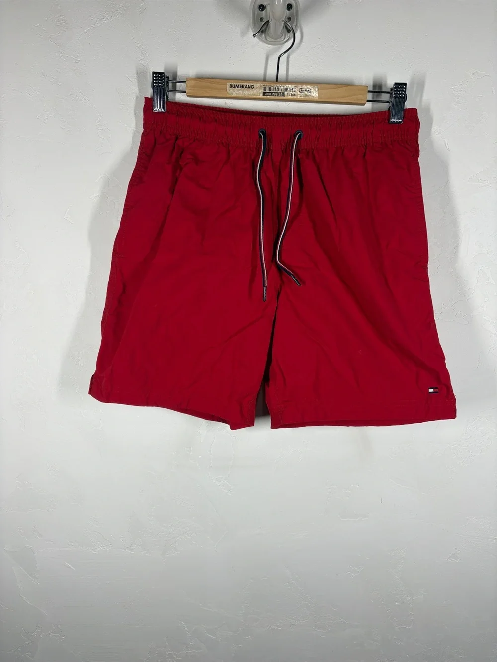 Tommy Hilfiger Bright Red Swim Shorts with Contrast Drawstring size small